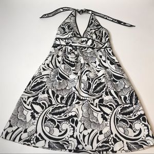 a.n.a Black + White Halter Style Fit Flare Dress